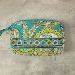 Vera Bradley Bermuda Blue Paisley Retired Pattern Make Up Case Plastic Lined Bag